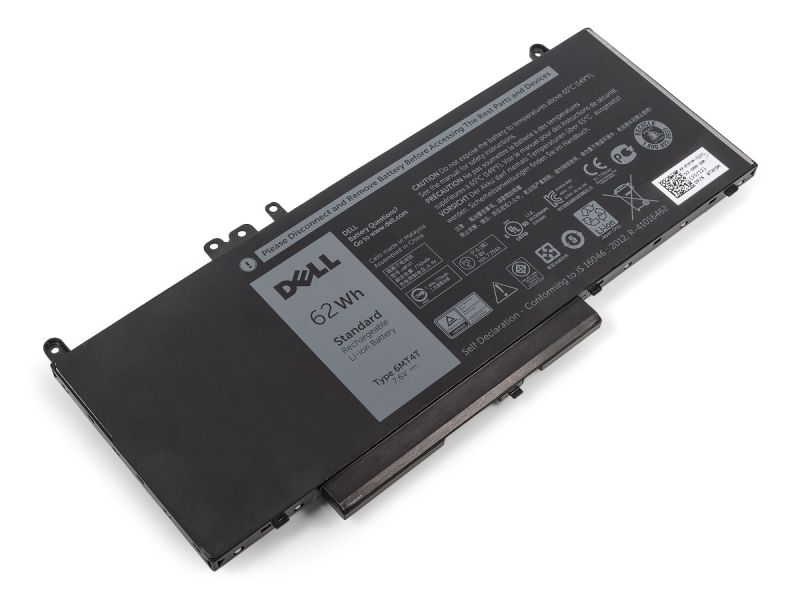 Genuine Dell 6MT4T Laptop Battery (7.5V/62Wh/4-Cell) - Refurb (Min 80%)