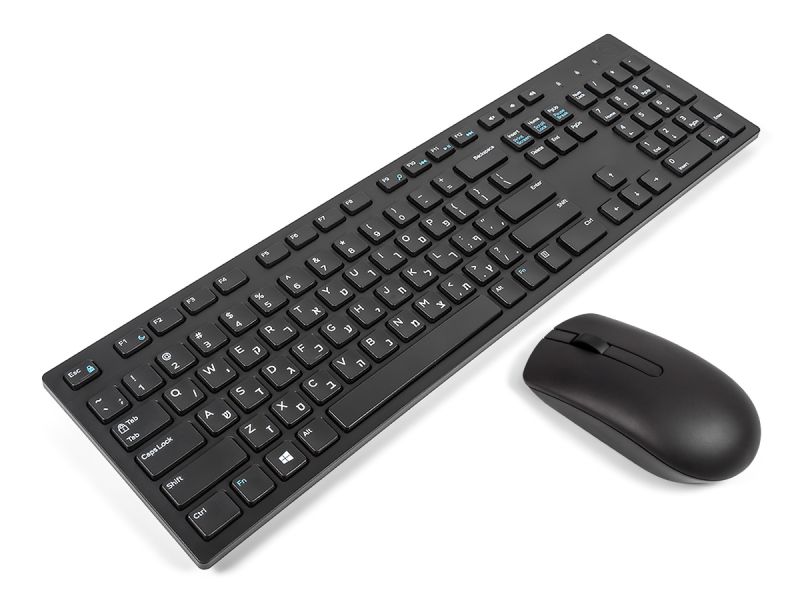 Dell KM636 HEBREW Wireless Mouse & Keyboard Combo Bundle