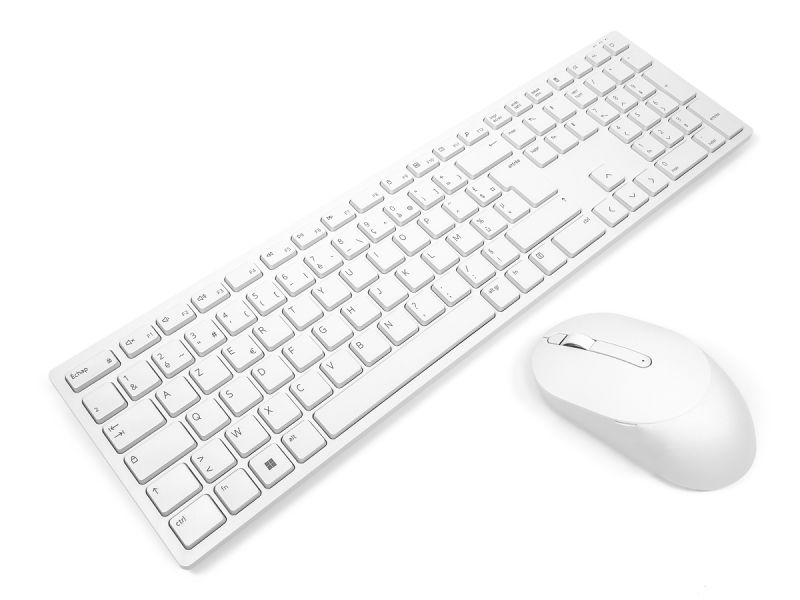 Dell KM5221W White FRENCH Pro Wireless Keyboard & Mouse Combo Bundle