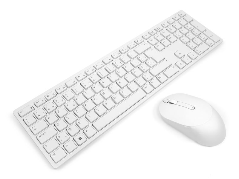 Dell KM5221W White BELGIAN Pro Wireless Keyboard & Mouse Combo Bundle