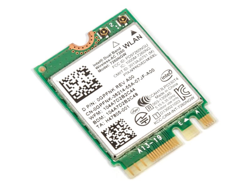 Dell Intel Dual Band Wireless-AC 7260 NGW Card - 0GPFNK