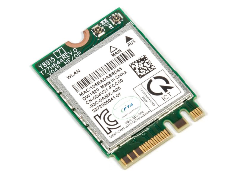 Dell Wireless DW1820 Bluetooth 4.1 Card QCA61X4A - 0D4V21 0VW3T3