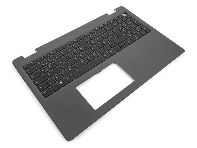 Dell Latitude 3540/E3540 USB-C Palmrest & GERMAN Backlit Keyboard with microSIM slot - 0YT0W6 + 0TMRW0 (VMV2H) - Dark Grey