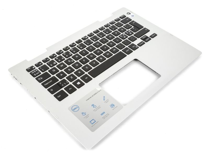 Dell Inspiron 5481/5482/5485/5491 2-in-1 Silver Palmrest & NORDIC Keyboard - 041KVJ + 0TF2MP