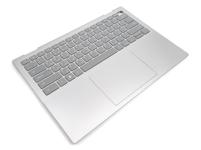 Dell Inspiron 7420/7425 2-in-1 Palmrest, Touchpad & ARABIC Backlit Keyboard - 0NDRPP + 0593PM (F5RD4) - Platinum Silver