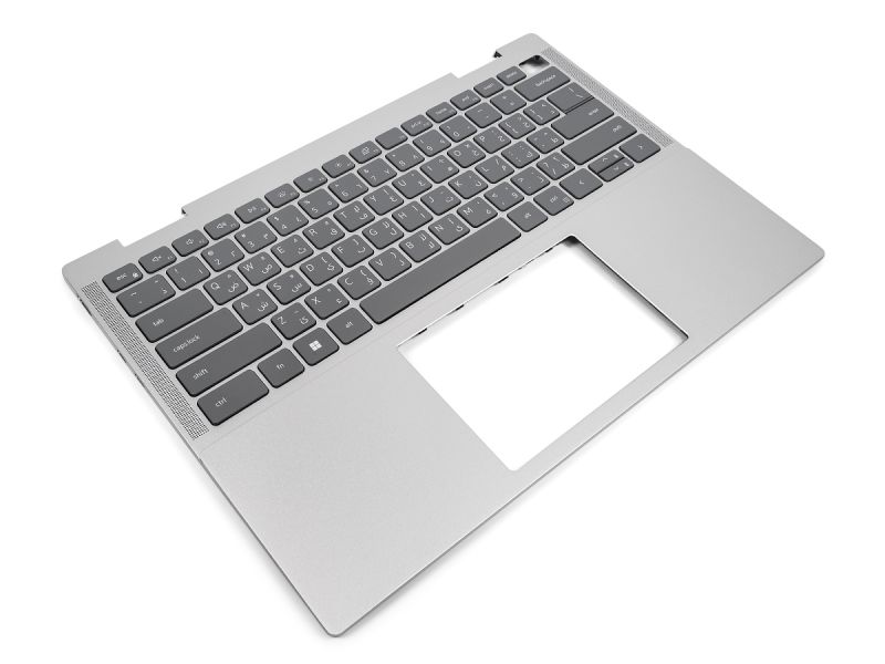 Dell Inspiron 7430/7435 Thunderbolt Palmrest & ARABIC Backlit Keyboard - 0MF0F1 + 0593PM (NPMKV) - Silver