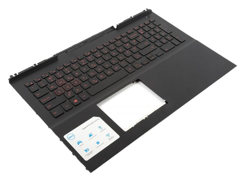 Dell Inspiron 7566/7567 Palmrest & SOUTH SLAVIC RED Backlit Keyboard - 0MDC8K + 03R0JR