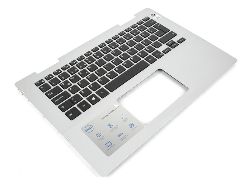 Dell Inspiron 5481/5482/5485/5491 2-in-1 Silver Palmrest & TURKISH Backlit Keyboard - 041KVJ + 0RN2M4