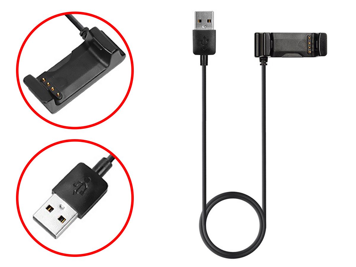 1m Garmin Vivoactive HR USB Charging/Data Cable/Charger Clip